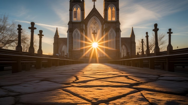 Sunset at a Historic Church