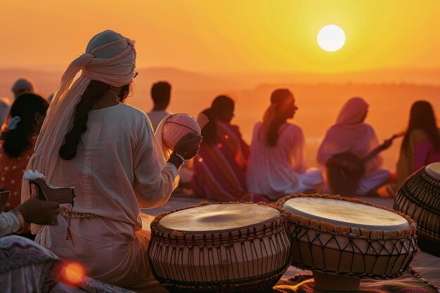 Sunset holi folk music