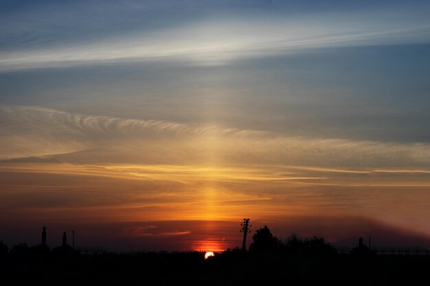 Sunset horizon landscape background hd