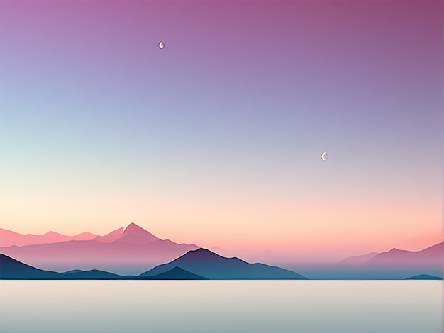 Фото Закат в горах минималистский фон