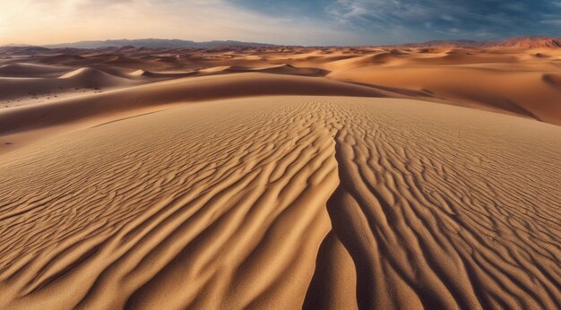 사진 사막에서 해가 지는 풍경 사막 장면 사막에서 모래 사막의 풍경