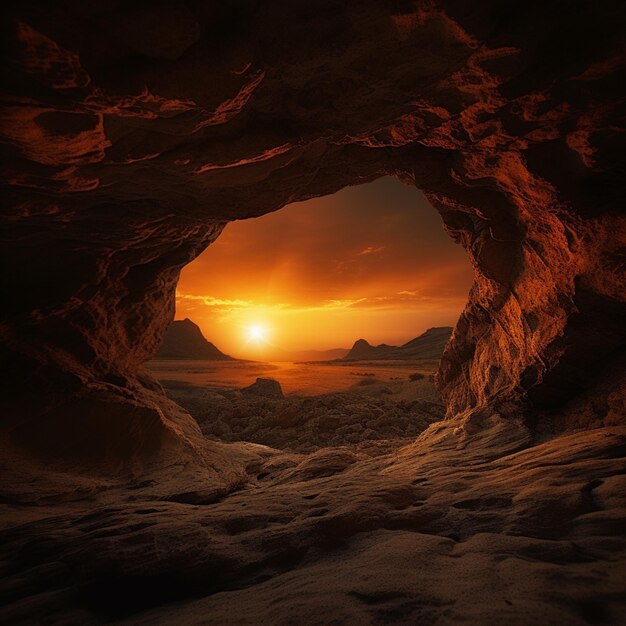 Sunset Intricacies Cave's Hidden Beauty