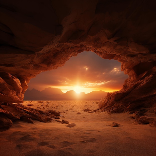 Sunset Intricacies Cave's Hidden Beauty