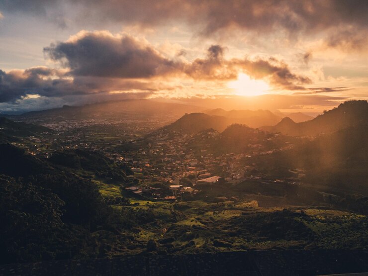 Sunset at the Jardina viewpoint Tenerife