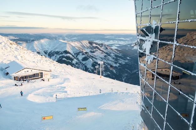 Sunset above the jasna chopok mountain