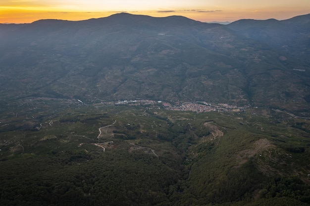 Sunset in the Jerte Valley. Extremadura. Spain.