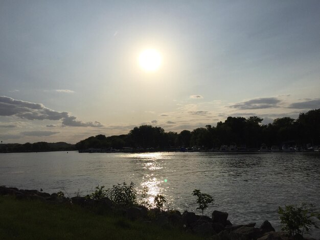 Sunset over lake