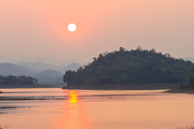 Sunset at lake