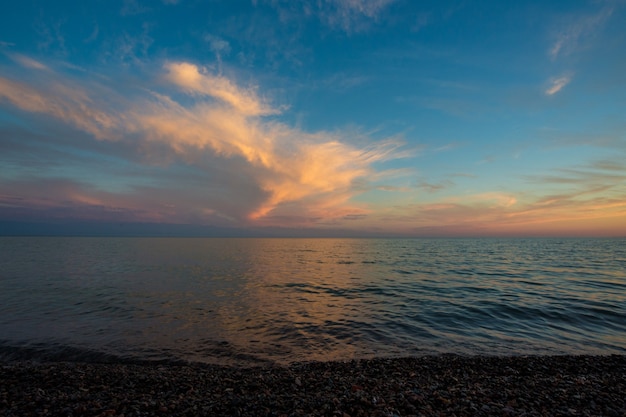 Sunset over the lake