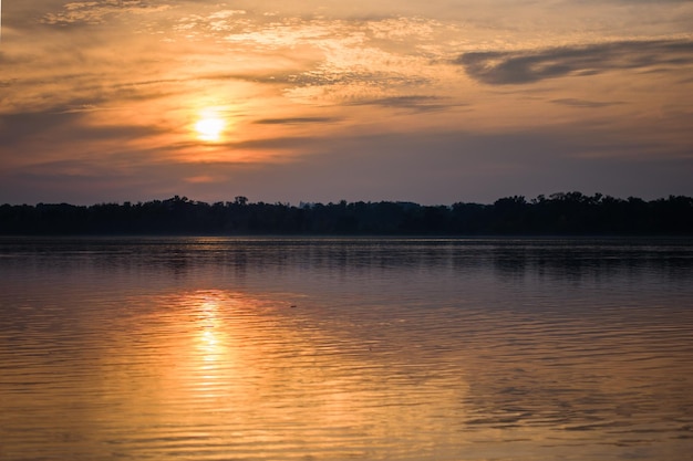 Sunset over the lake