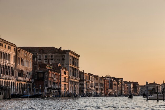 Sunset landscape of a  Venice Canal,