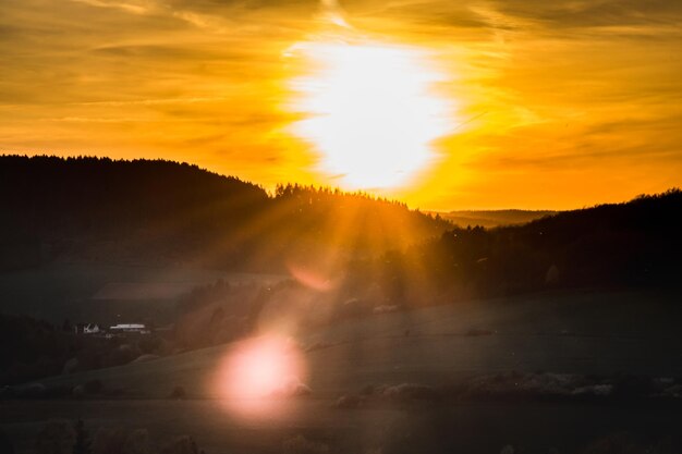 Sunset over landscape