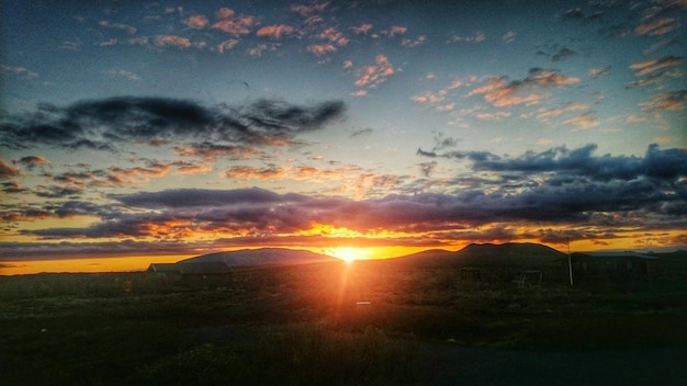 Sunset over landscape