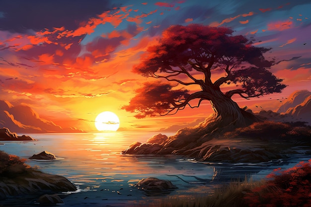 sunset landscape