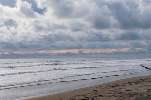 Sunset on Las Lajas beach in Panama enjoying vacations in nature