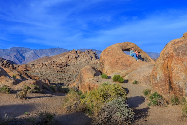 Sunset light at Alabama Hills California USA