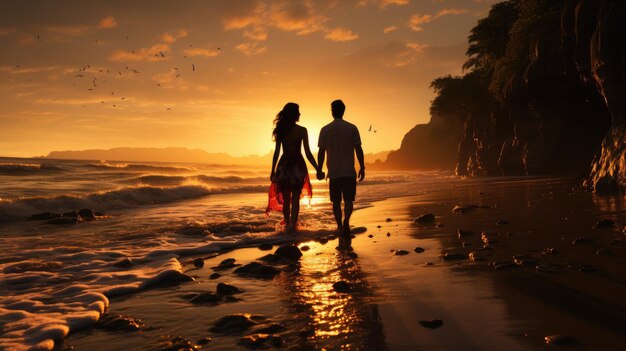 Sunset love scene Most Amazing HD 8K wallpaper Stock Photographic Image