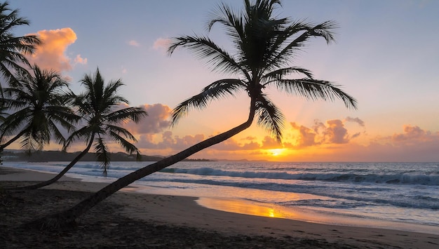 The sunset on Martinique island French West Indies