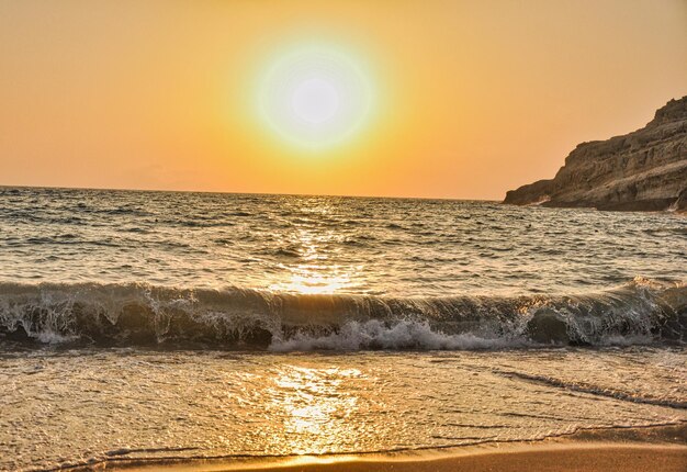 マタラビーチクレタ島の夕日