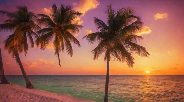 Photo sunset at the miami beach miami beach scene fantastic view of the beach sunset over the beach