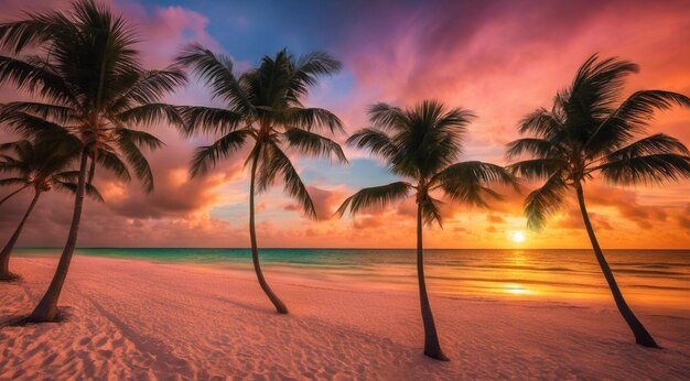 Закат на пляже Майами Сцена пляжа Майами Фантастический вид на пляж Закат над пляжем