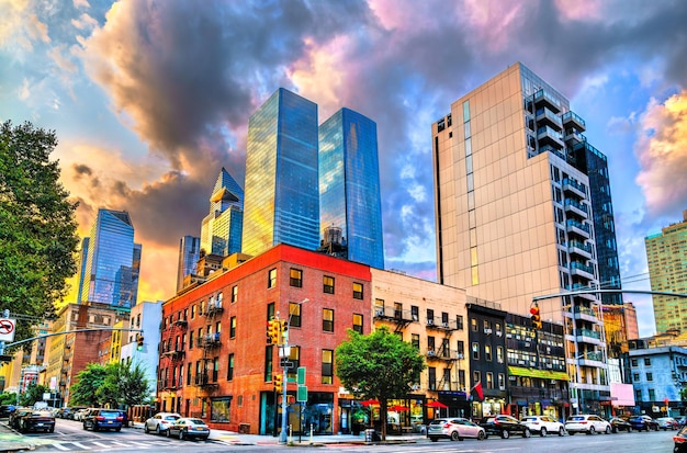 Sunset above midtown manhattan in new york city united states