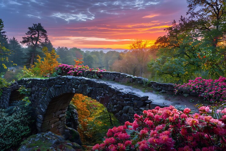 Photo sunset in the mountains fantastic summer landscape dramatic sky