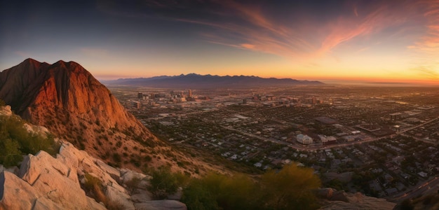 A sunset over the mountains of phoenix