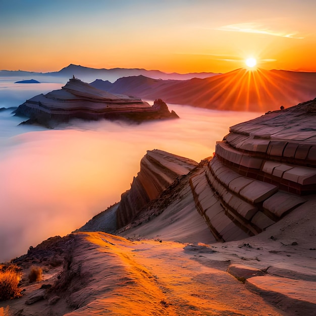 A sunset over the mountains of utah