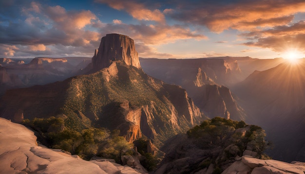 Sunset in the mountains