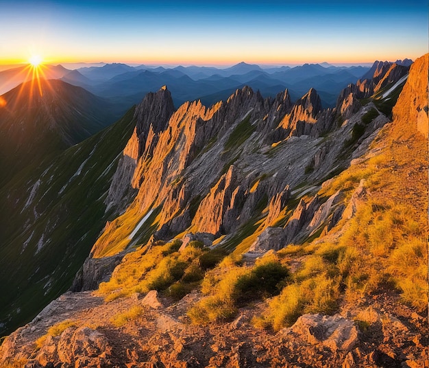 sunset over the mountains