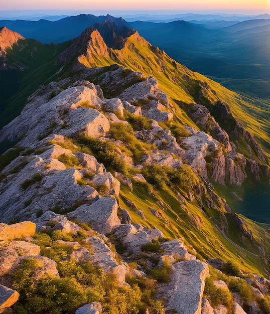 sunset over the mountains