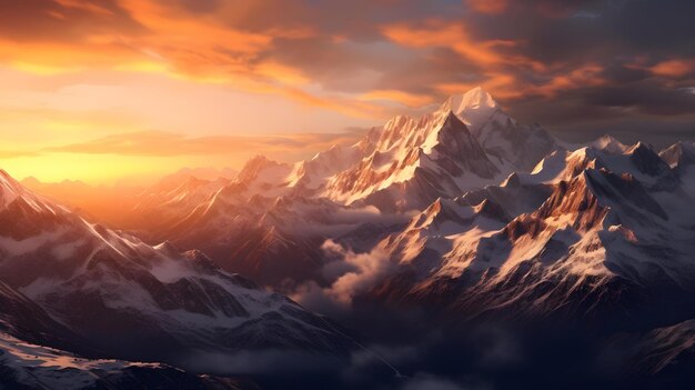 Sunset over the Mountains