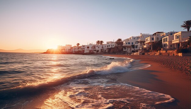 Foto tramonto a mykonos