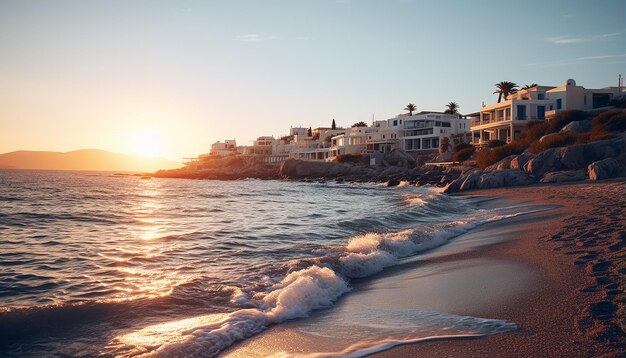 Foto tramonto a mykonos