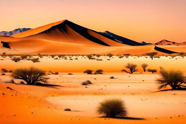 Sunset in the namib desert namibia africa