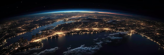 Закат и ночь на планете Красивый и удивительный пейзаж, созданный искусственным интеллектом