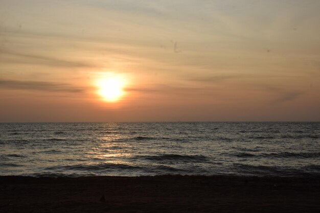 A sunset over the ocean