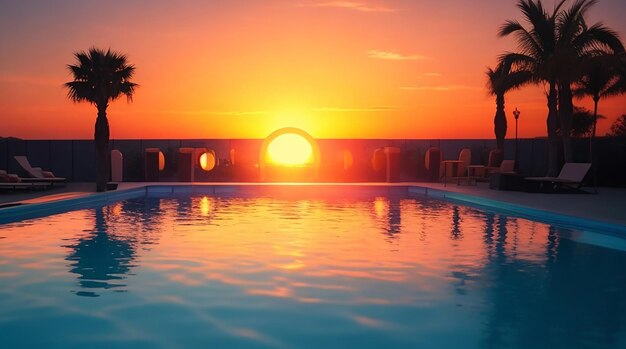 Foto sunset pool