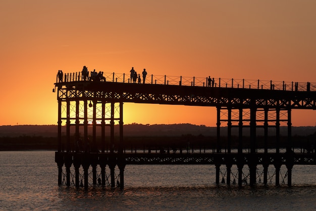 Sunset in the port of the city of Huelva