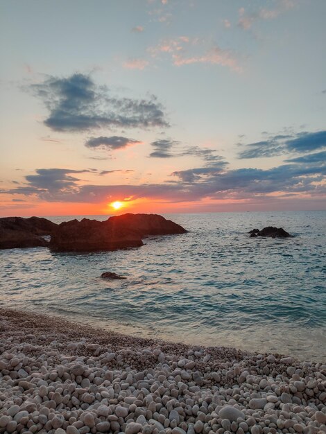 Sunset Above The Porto Katsiki Beach