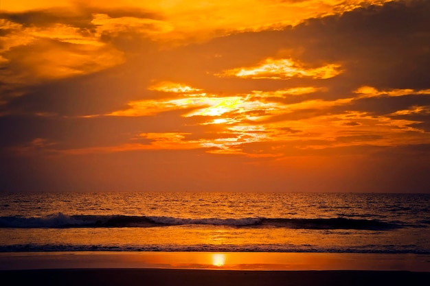 Sunset and reflected sky in the water