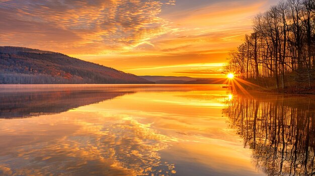 Sunset Reflection on Water