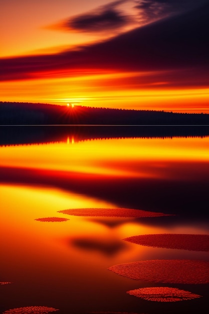 Sunset Reverie Immersing in the Timeless Serenity of the Dusky Horizon