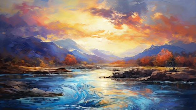 Sunset River A Breathtaking Speedpainting Of Scottish Landscapes