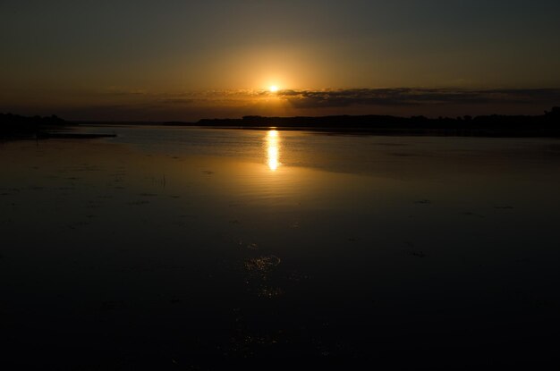 Sunset over the river