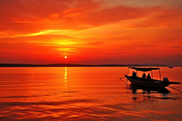 sunset over the river