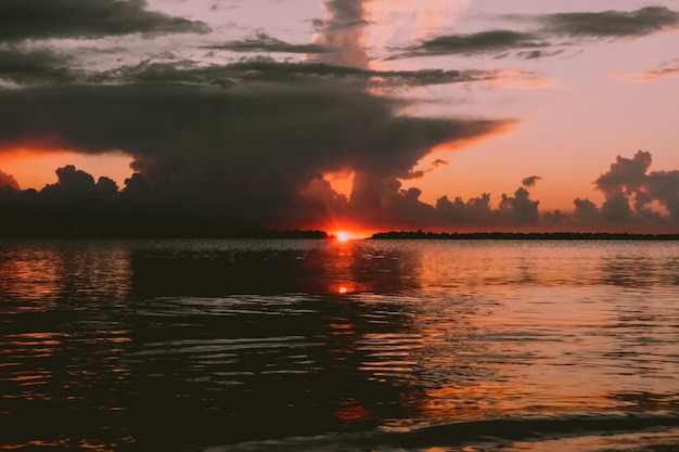 sunset over the river