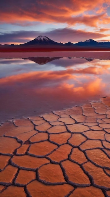 Sunset at salar de uyuni aitiplano bolivia