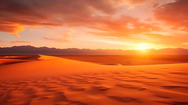 砂丘に沈む夕日